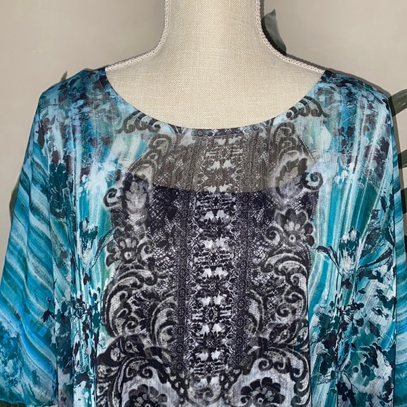 Style & Co Layered Capelet Top with Attached Cami NWT - Picture 2 of 8